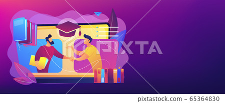 Online tutor concept banner header. - Stock Illustration [65364830] - PIXTA