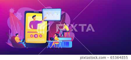 Online teaching concept banner header. - Stock Illustration [65364855 ...
