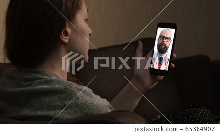 Telemedicine. Video call with doctor Telemedicine. Video call with doctor 65364907