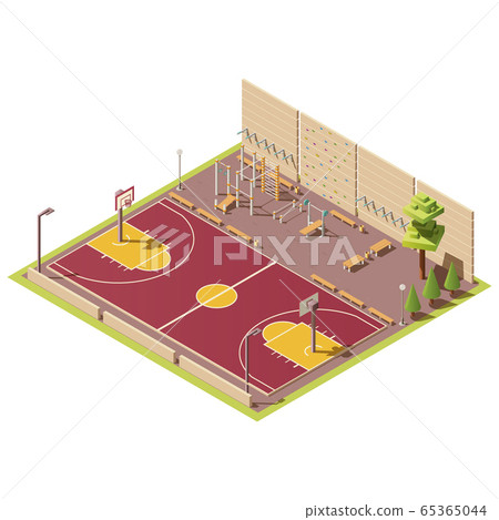 Basketball field and workout area 65365044
