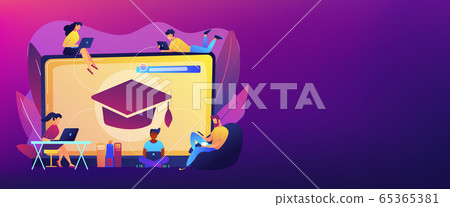 Online courses concept banner header. - Stock Illustration [65365381 ...