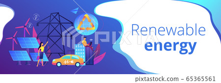 Renewable energy concept banner header. - Stock Illustration [65365561 ...