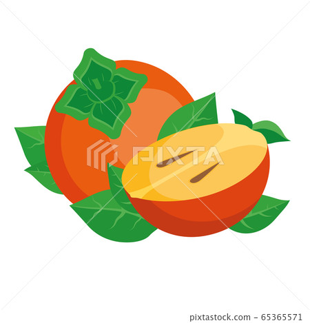 Ripe persimmons, slices. 65365571