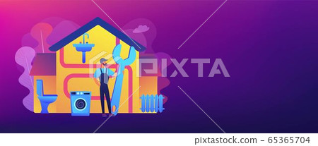 Plumber services concept banner header Plumber services concept banner header 65365704