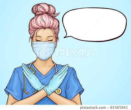 Doctor shows a gesture of stop, no Doctor shows a gesture of stop, no 65365841