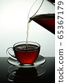 black tea in a glass cup 65367179