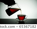 black tea in a glass cup 65367182