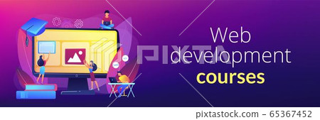 Web development courses concept banner header 65367452