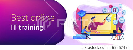 Online IT courses concept banner header - Stock Illustration [65367453 ...