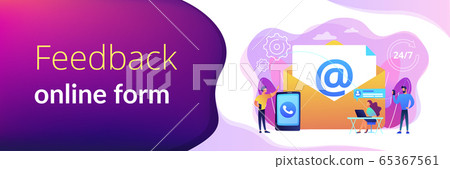 Get in touch concept banner header. 65367561