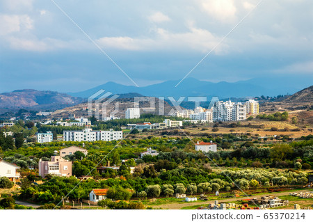 Lefka city center with modern buildings and green Lefka city center with modern buildings and green 65370214