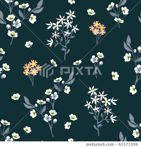 Seamless print with blooming flowers. Seamless print with blooming flowers. 65371309