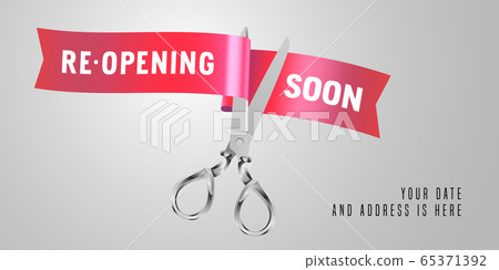 Grand opening or re-opening vector banner, illustration. 65371392