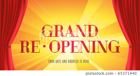 Grand opening and re-opening vector banner, illustration 65371440