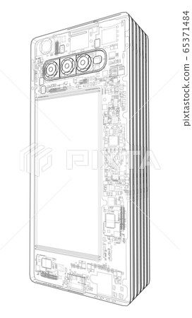 Smartphones concept outline. Vector Smartphones concept outline. Vector 65371484