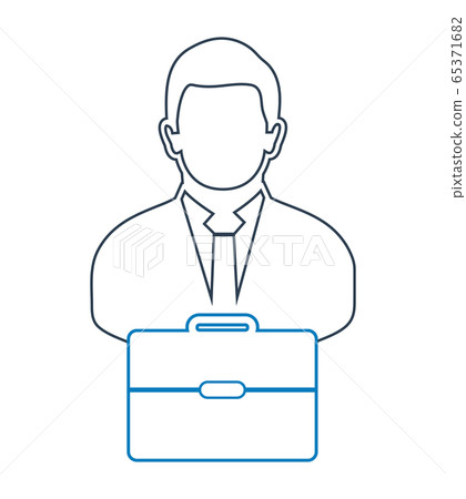 Businessman line Icon with briefcase symbol.... - Stock Illustration ...