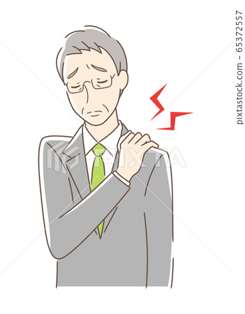 A man suffering from stiff shoulders - Stock Illustration [65372557 ...