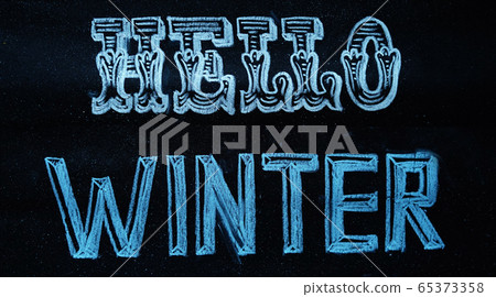 Hello winter, chalk lettering Hello winter, chalk lettering 65373358