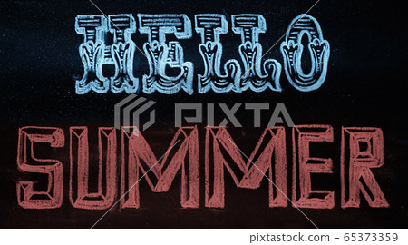 Hello summer, chalk lettering 65373359
