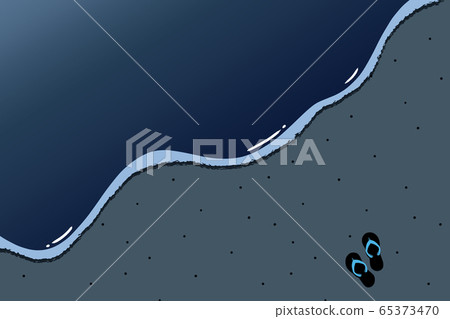 Beach background rectangle night - Stock Illustration [65373470] - PIXTA