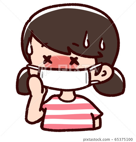 Girl with heat stroke mask sweat Girl with heat stroke mask sweat 65375100
