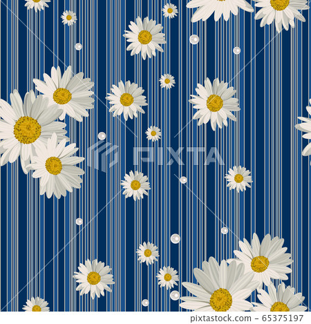 Seamless pattern with beautiful white daisy flowers. Seamless pattern with beautiful white daisy flowers. 65375197