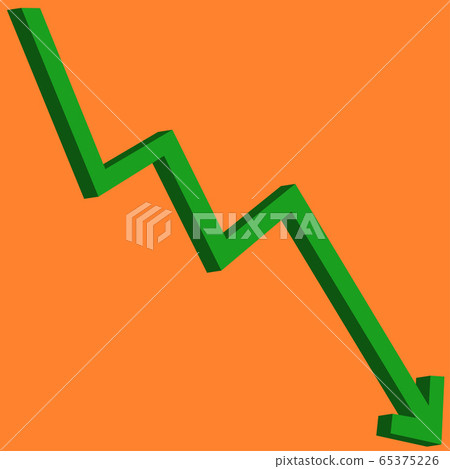 Trend down isolated icon. Business graph line vector icon for websites and mobile 3d design. Trend down isolated icon. Business graph line vector icon for websites and mobile 3d design. 65375226