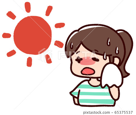 夏天中暑的女人 65375537