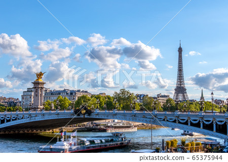 Bridge Over the Seine on a Sunny Summer Day and 65375944