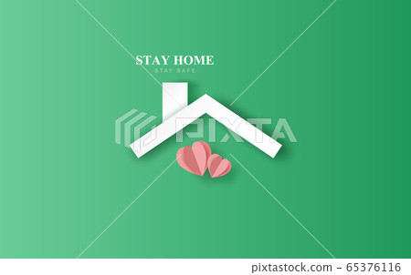 Stay home stay on Eco Environment background.Home Stay home stay on Eco Environment background.Home 65376116