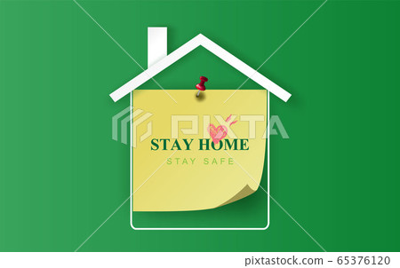 Stay home stay on green background.stay safe zone Stay home stay on green background.stay safe zone 65376120