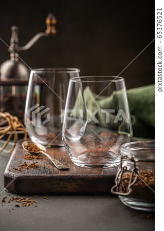 Dalgona coffee in glass cup 65376521