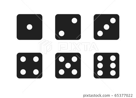 Vector isolated black dices Vector isolated black dices 65377022