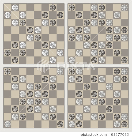 Four vector stylish ornaments of draughts Four vector stylish ornaments of draughts 65377023