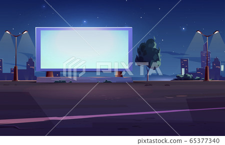 Blank billboard display on roadside, white screen Blank billboard display on roadside, white screen 65377340