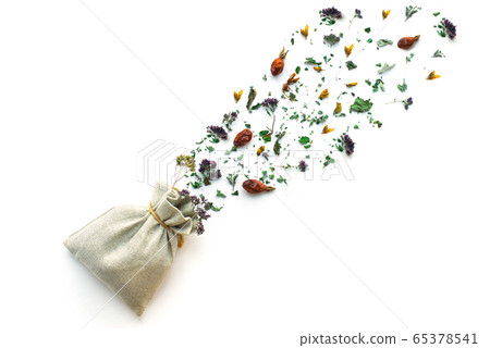 Herbal tea, dry plants and flowers, oregano and Herbal tea, dry plants and flowers, oregano and 65378541