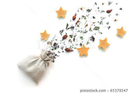 Herbal tea, dry plants and flowers, and star 65378547
