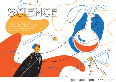 Science - colorful flat design style web banner - Stock Illustration ...