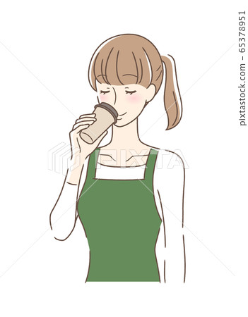 Woman drinking takeaway coffee Woman drinking takeaway coffee 65378951