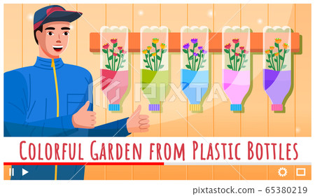 Video tutorial, professional handmade master class, modern video player, creative floral project 65380219