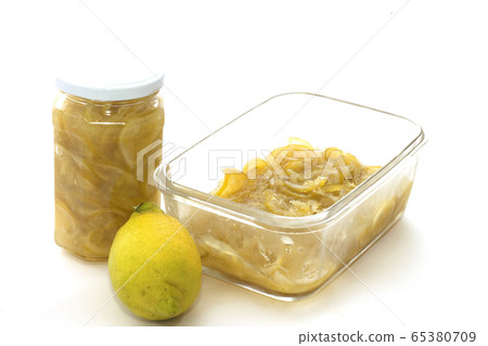 homemade natural lemon jam and put in jar homemade natural lemon jam and put in jar 65380709