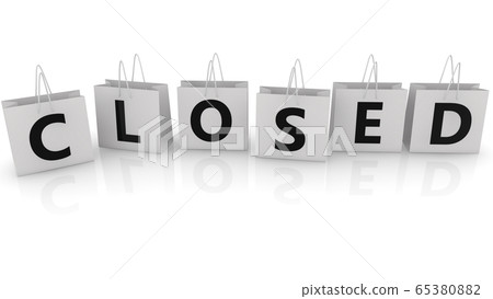 White shopping bags with closed concept White shopping bags with closed concept 65380882