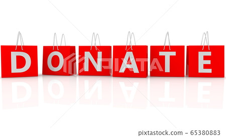 Row of Shopping bags with donate concept 65380883