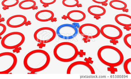 Concept of gender signs on white Concept of gender signs on white 65380894