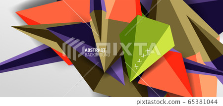 Trendy simple triangle abstract background, dynamic motion concept. Vector Illustration For Wallpaper, Banner, Background, Card, Book Illustration, landing page 65381044
