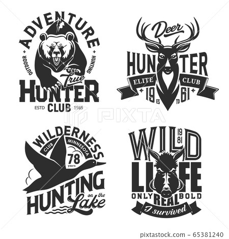 Hunting sport t-shirt prints, vector Hunting sport t-shirt prints, vector 65381240