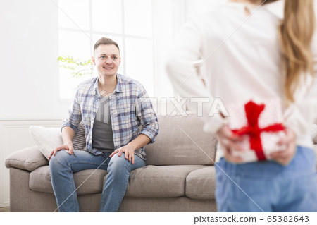 Blondy girl is going to surprise her father 65382643