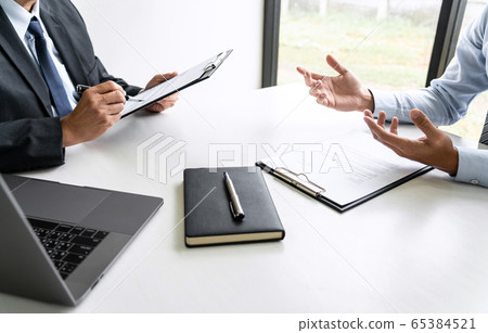 Job interview, Senior selection committee manager 65384521