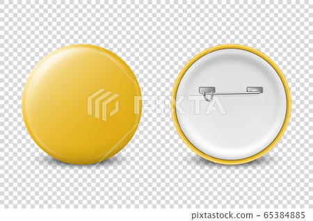 Vector 3d Realistic Yellow Metal, Plastic Blank Button Badge Icon Set Isolated on Transparent Background. Front and Back Side View. Template for Branding Identity, Logo, Presentations. Mock-up Vector 3d Realistic Yellow Metal, Plastic Blank Button Badge Icon Set Isolated on Transparent Background. Front and Back Side View. Template for Branding Identity, Logo, Presentations. Mock-up 65384885