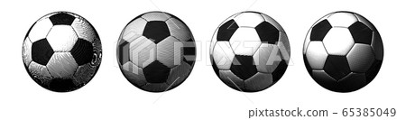 Engraving soccer ball in various view point and Engraving soccer ball in various view point and 65385049